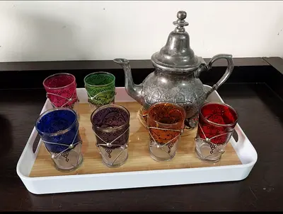 Moroccon tea pot and glasses