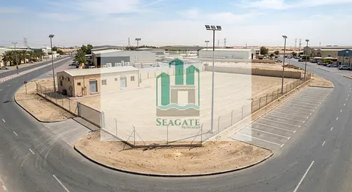 corner Commercial Yard,Ground Preparation: Leveled with road base for Rent | Saja'a Industrial Oasis, Sharjah