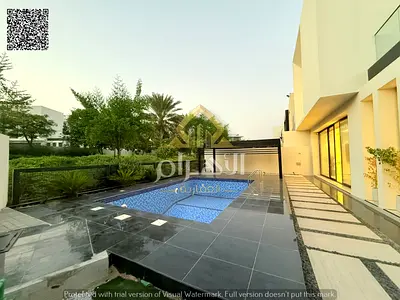 Modern corner villa in Al Zorah featuring 4 master bedrooms, a garden, a swimming pool, and a BBQ area; price includes air conditioning, electricity,