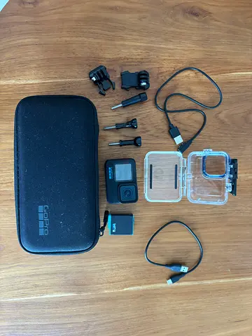 GoPro Hero 10 action camera bundle with case, battery and mounts