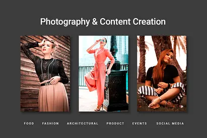 Professional Photography | Food I Event I Product I Fashion | Architectural