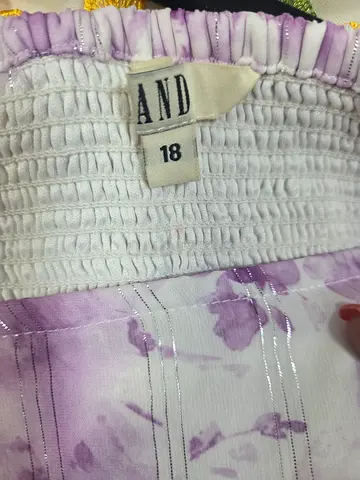 AND Women’s Lavender Floral Midi Skirt Size 18 - Elastic Waist