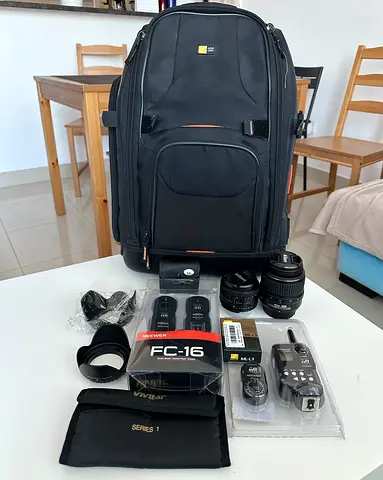 Nikon 50mm & 18–55mm Lenses with Camera Bag and Accessories