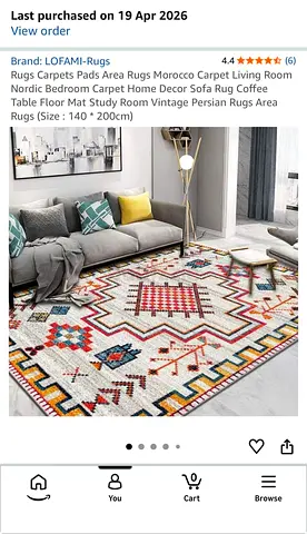 Used Moroccan-style vintage patterned area rug 140 x 200 cm