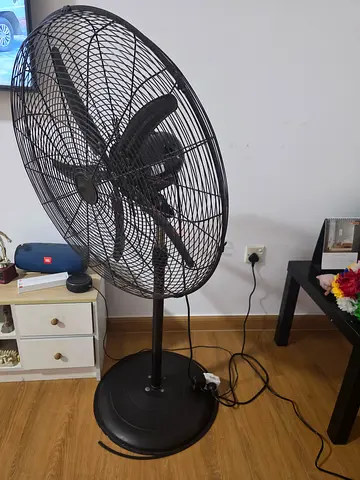 Black Industrial Style Metal Pedestal Stand Fan