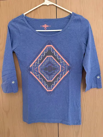 Roxy 3/4 sleeve top with geometric print - size XS