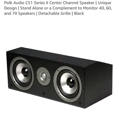 Polk Audio CS1 Series II Center Channel Speaker - Black