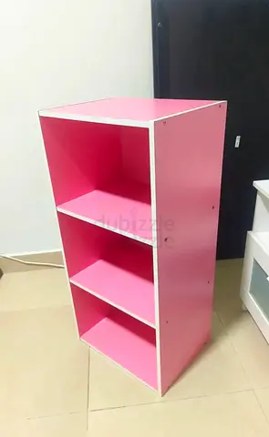 Compact Pink 3-Shelf Storage Unit / Bookshelf