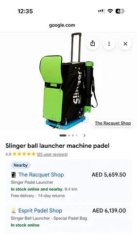 Slinger Ball Launcher Machine (Padel) with Carry Bag