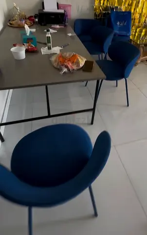 Set of 6 Blue Modern Dining/Accent Chairs - Good Condition