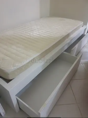 Ikea Single white storage bed frame with mattress - good condition