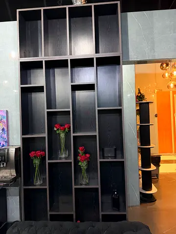 Large Black Modular Bookcase / Display Shelf - Good Condition
