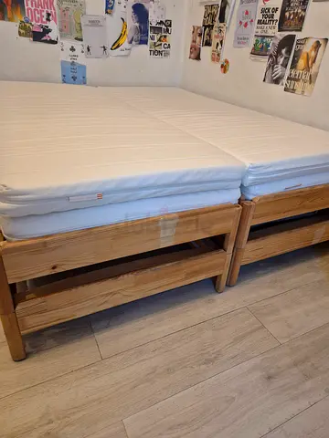 Ikea UTÅKER stackable bed (2 pairs) + MOSHULT mattress (4 pieces)