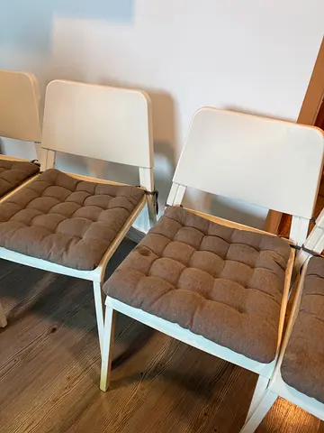4 wooden white chair ikea for Aed 120