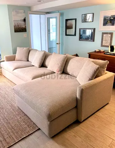 Crate&Barrel Lounge Deep Lshape Sofa beige