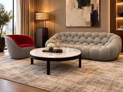 Roche Bobois Bubble Modern Sofa Set with Roche Bobois Coffee Table