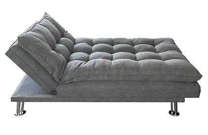 Grey Convertible Futon Sofa Bed — Large 3 seater
