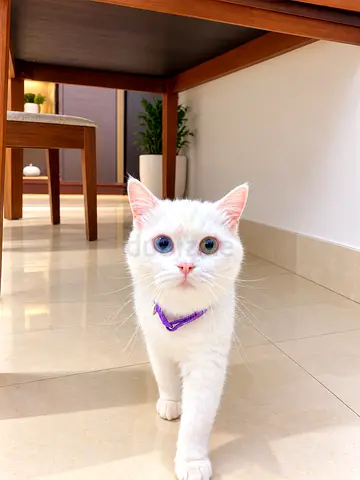 White Cat with Heterochromia - Loving Indoor Female, Ready for Adoption