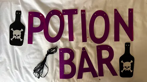 POTION BAR party wall letters - decorative banner signage