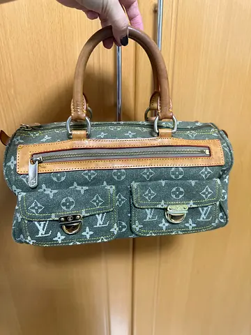 Pre-owned LV Monogram Denim Handbag - Green