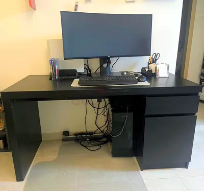 Ikea MALM office desk/study table with drawer and cabinet
