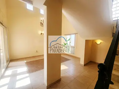 Away from fly zone private entrance 4 bedrooms all master/separate living&dinning/TV lounge/fitted kitchen/maids room/private swimming pool/rent mirdif