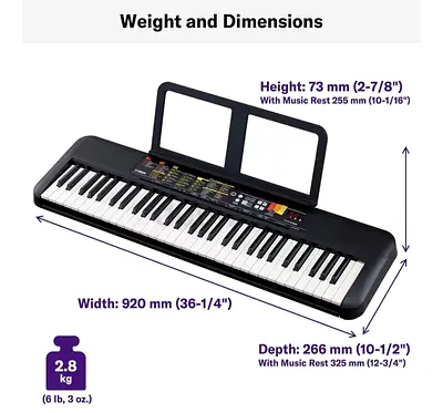 YAMAHA PSR - F 52 KEYBOARD with Music Rest and original adaptor .