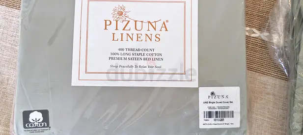 Pizuna Linens 100% Cotton 400 TC Duvet Cover - Light Grey (New)