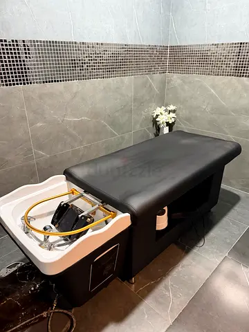Japanese head spa Black PU Leather Spa Chair
