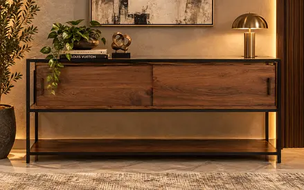 Crate & Barrel Knox Wood Console Table (Free Delivery)
