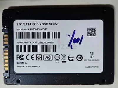 ADATA SU650 960GB 2.5 SATA III SSD Solid State Drive (100% Health)
