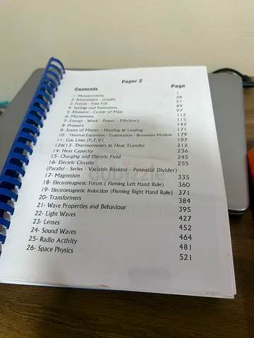 Physics past paper compilation (A4 spiral-bound) - IGCSE physics classified unsolved