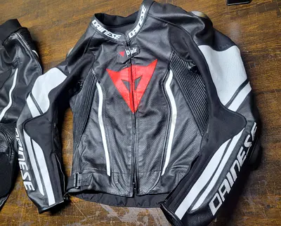 Dainese Black Leather Motorcycle Jacket