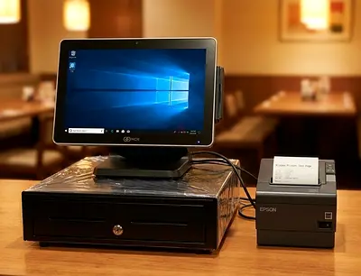 NCR POS Terminal with Cash Drawer and Epson Receipt Printer - Ready to install