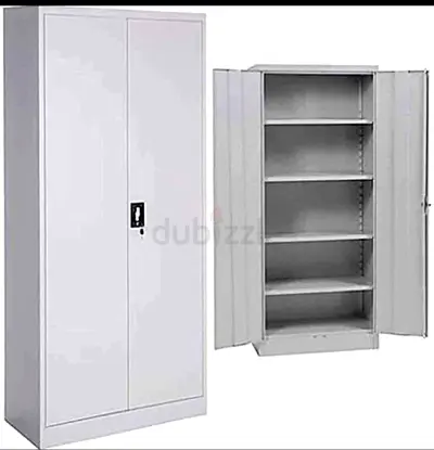 Metal Storage Cabinet with Adjustable Shelves - White, 2-Door
