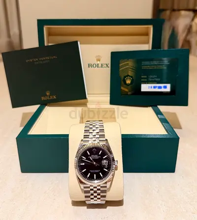 Rolex Datejust Stainless Steel Jubilee Bracelet - Black Dial, 36mm