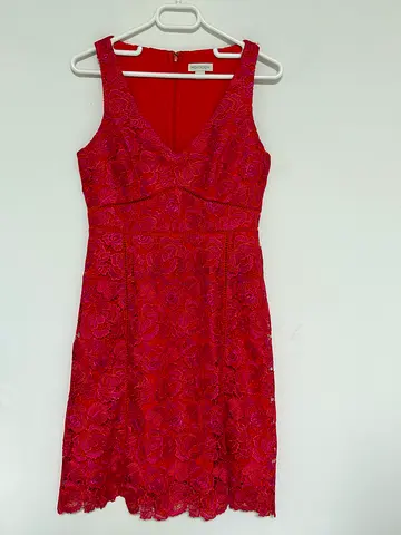 Monsoon Red lace sleeveless knee-length dress (women's) - excellent condition