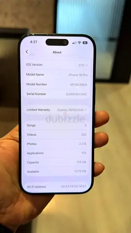 iPhone 16 Pro 128gb 98% Battery