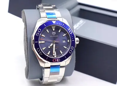 Tag Heuer Aquaracer Men’s Stainless Steel Blue Dial Watch with Box & Papers