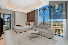 Studio for monthly rent in Dubai—all bills included—featuring a gym, pool, and parking.