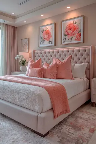 New Elegant luxury style 200*200 light pink colour super king size bed