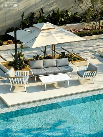 Outdoor patio sofa set 4-piece modern garden seating