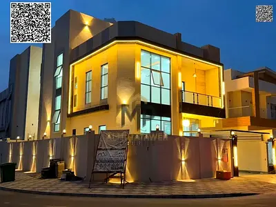 فيلا زاوية فاخرة للبيع في الياسمين – عجمان | 6 غرف ماستر + مجلس + صالتان + رووف | تملك حر لجميع الجنسيات | موقع مميز والسعر شامل رسوم التسجيل