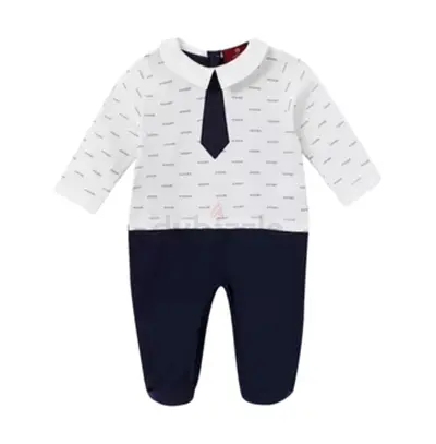 Logo Colour-block Babysuit in Cotton Jersey