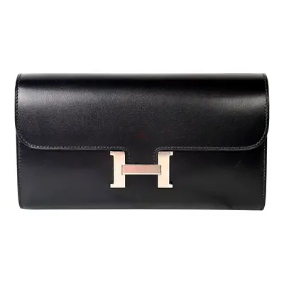 HERMES CONSTANCE TO GO WALLET - BLACK COLOR - BOX LEATHER BRAND NEW WITH RECEIPT. SEALED