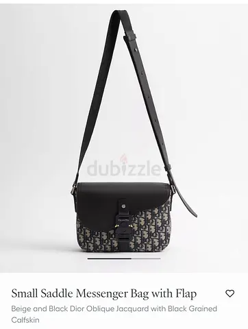 Small Dior Oblique Saddle Messenger Bag with Flap - Beige/Black. Used but well kept