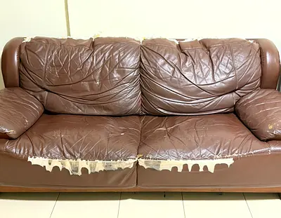Brown Leather Sofa Set 4 Pieces (3+2+1+1)