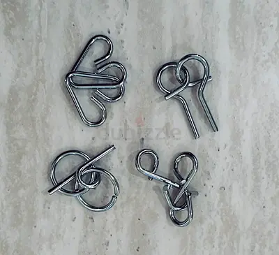 Set of 4 Metal Brain Teaser Puzzles