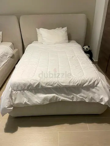 Upholstered Storage Bed with Mattress, Protection Mattress & Bedding (Single)