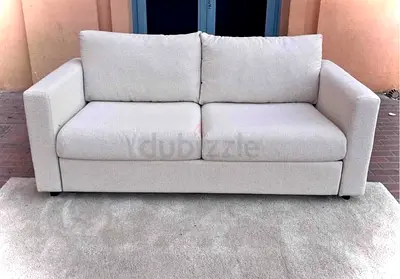 Light Beige 2 Seater Sofa bed Clean Modern Design vimle